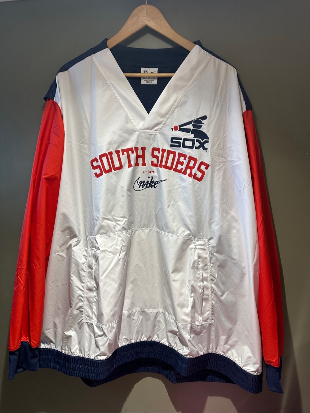 NIKE CHICAGO WHITE SOX MENS WHITE REWIND WARM UP PULLOVER JACKETS sz 3X NWT